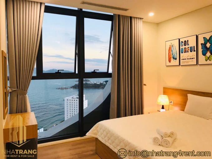 2br sea view & city view apartment for rent in nha trang – muong thanh oceanus a448