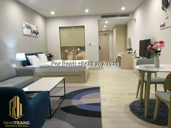 nha trang center – 1br nice apartment with side sea view for rent in the tourist area – a723